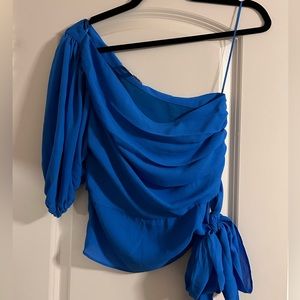 Blue One Shoulder Impeccable Pig Top